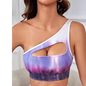 ชุดสปอร์ตบราเอวสูงสำหรับผู้หญิงกระโปรงเล่นกอล์ฟสปอร์ตบราหนึ่งไหล่สปอร์ตบราสำหรับใส่ออกกำลังกาย - Product Image 2