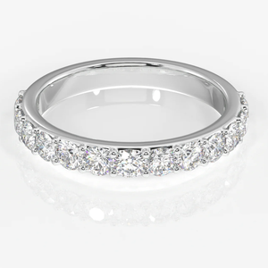 ง่ามทรงเพชร2.5กะรัตทรงกลมสำหรับผู้ชายสายคาดแต่งงานครึ่งนิรันดร์ VVS ความชัดเจนสีทอง14K สำหรับผู้ชาย - Product Image 1