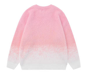 Sweat-shirt en mohair de haute qualité, pull d'hiver chaud en mohair, sweat-shirts, tricot jacquard coloré et duveteux en mohair - Product Image 3