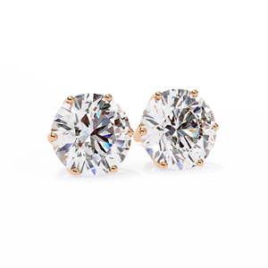 Magnifiques boucles d'oreilles en diamants de laboratoire, or rose, jaune et blanc 14 carats, certifiées IGI, bijoux de fiançailles élégants et tendance, vente en gros pour mariages - Product Image 5