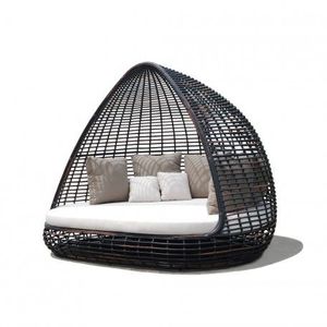 Lit de repos d'extérieur de luxe rond en teck, moderne, résistant aux intempéries, pour piscine, avec coussin imperméable, toutes saisons - Product Image 6