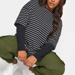 T-shirt à manches longues unisexe personnalisé 2026, double couche, grammage lourd, 100 % coton - Product Image 1