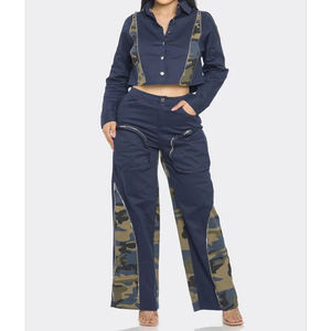 Top tendance vêtements d'hiver pour femmes ensembles décontractés 100% coton uni couleur unie Logo personnalisé imprimé Vintage décoration vente chaude - Product Image 4