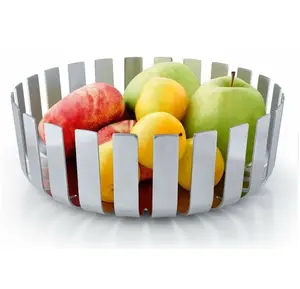 银色高品质新设计桌面装饰水果碗镀镍蔬菜碗