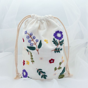 Sac en lin brodé à la main avec broderie de différentes couleurs sac à dos en lin 100% doux lavé OEM fabriqué au Vietnam - Product Image 4