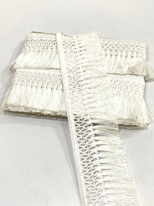 White Christmas Tree Decorations Polyester Fringes 3.5" for Garment & <b>Curtain</b> Use Customized Colors Wholesale Available - Product Image 5