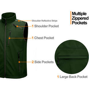 Gilet en softshell personnalisable en gros, vêtements d'extérieur en polaire, qualité supérieure, décontracté, respirant, gilet en softshell pour hommes - Product Image 2