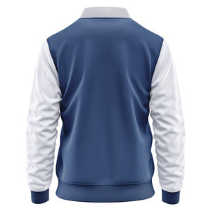 แจ็กเก็ตเบสบอลปักอักษรเลตเตอร์แมนสำหรับผู้ชายผู้หญิงสไตล์ลำลองเสื้อคลุมผ้าแคนวาสแบบเย็บปะติดผ้าแคนวาส - Product Image 3