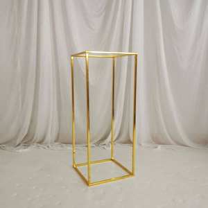 Support floral en métal pour mariage avec cadre carré pour événement, fête, banquet, table, scène d'hôtel, décoration de centre de table, utilisation de présentoir - Product Image 6