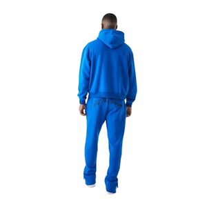 Ensemble de survêtement unisexe respirant avec strass, bleu, coupe oversize, sweat à capuche et pantalon de jogging à ourlet fendu, style streetwear - Product Image 3