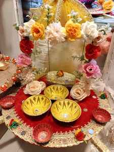 Mehndi Wedding Basket <b>For</b> Clothes Gifts Basket Home Made Wedding Tray Top Selling Mehndi Decoration Basket OEM Serviced - Product Image 5