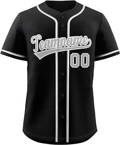 2025 gran oferta personalizado negro venta al por mayor bordado personalizado béisbol Jersey secado rápido todos los equipos béisbol jerseys aparejos sarga - Product Image 2