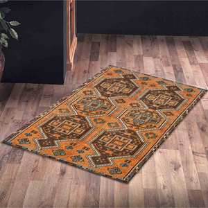 Brown Kilim Pattern Printed Rug: Thick, Persian, Moroccan, Wedding, <b>Car</b> <b>Mat</b>, Gift,Nonwoven Soft Rug - Product Image 5