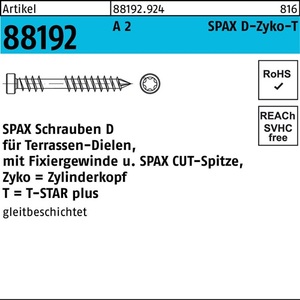 Tornillo para Madera R 88192 ZYLKO T-STAR 5x40/22-T25 a 2 CUT-Sp, Paquete de 200 Piezas de SPAX - Product Image 1