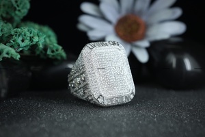 Wholesale Custom Full Iced Out Moissanite Diamond <b>Name</b> Ring 925 Sterling Silver Men's Hip Hop Jewelry by Phoenix Enterprise - Product Image 5