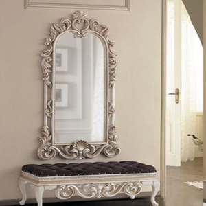 Miroir en détresse antique et table de console rustique, un ajout charmant à toute entrée. Disponible aux prix de gros. - Product Image 3