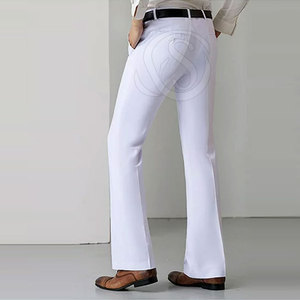 Private Label OEM Service <b>Men</b> Flare <b>Pants</b> Solid Color 100% Cotton Lightweight Casual Mid Waist Side Pockets Quick Dry Breathable - Product Image 6