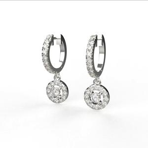 ต่างหูทองคำขาว 14k ยี่ห้อ Avarta รุ่น BIS HUID ประทับตราความบริสุทธิ์ 9500 น้ำหนัก 0.60 กะรัต ประดับเพชรโมอิสซาไนต์ น้ำหนัก 1.8 กรัม - Product Image 1