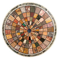 Marmor-Mosaik Intarsienplatte Umweltfreundlicher Couchtisch für Wohnzimmermöbel Modern Rund