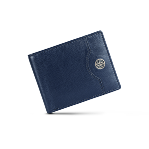 HAMMONDS FLYCATCHER Men's Blue Genuine Leather Bifold Wallet RFID Protection 6 <b>ATM</b> Capacity Modern Vintage Style Cloth Lining - Product Image 1
