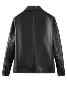 New Arrival High Quality Cow Leather Motorcycle <b>Jacket</b> XL Stand Collar with <b>Fur</b> Decoration Breathable Light Winter Season Fabric - Product Image 6