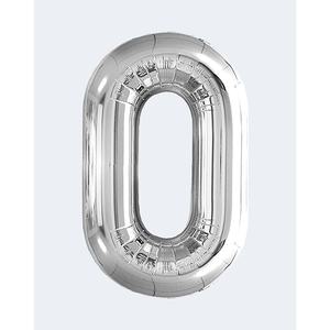 Party Love <b>Balloon</b> Numero <b>Silver</b> N0 45cm 12 Pcs Bag - Product Image 1