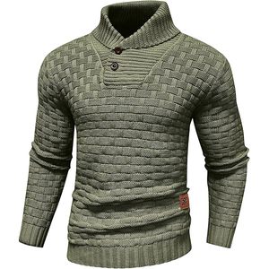 Suéter de Cuello Alto con Estructura Jacquard para Hombre, 100% Algodón, 380g, Logotipo Frontal, Antiarrugas, Antibolitas, Casual y Cómodo - Product Image 4