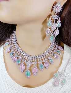 สร้อยคอแฟนซีพร้อมชุดเครื่องประดับต่างหูลดลงเครื่องประดับคอลเลกชันเครื่องประดับ2025ทำด้วยมือจำนวนมากเครื่องประดับผู้หญิงอินเดีย - Product Image 3