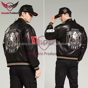 Veste en cuir véritable de haute qualité pour hommes dernier manteau de bombardier de moto d'hiver à capuche brodée style streetwear décontracté fini - Product Image 3