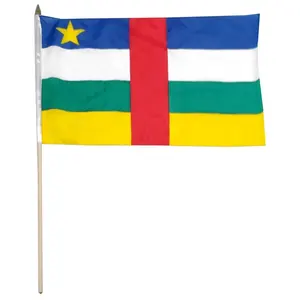 100% poliéster Central Africano Rep Nacional Mão onda Bandeira