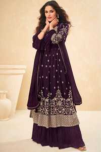 ชุดแต่งงานที่ดูสง่างามดีไซน์เนอร์ล่าสุดผ้าทอจาก georgette salwar kameez - Product Image 5