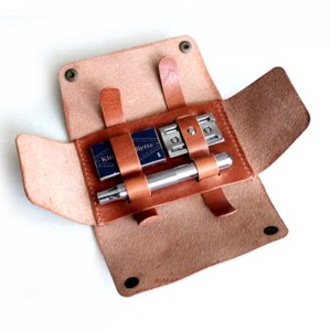 Étui de protection de rasoir en cuir à Grain riche fabriqué en usine, pochette de sécurité à Double bord pour rasoir - Product Image 5