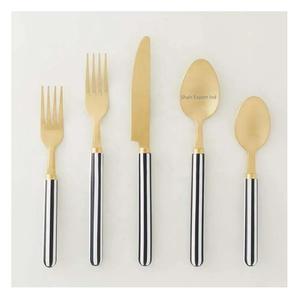 Juego de cubiertos de plata y metal Royal Look con mango redondo de resina verde para juegos de cubiertos de mesa para el hogar y el hotel - Product Image 5