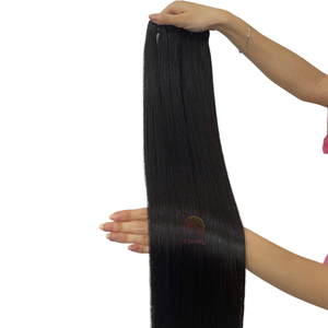 Precio de fábrica 100% cabello Remy humano Real doble dibujado máquina doble trama cruda vietnamita sedoso cutícula alineada hueso pelo liso - Product Image 3