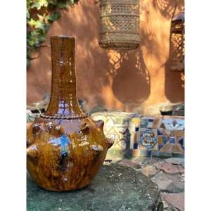 Poterie marocaine artisanale Tamegroute, glaçure verte, bol en céramique artisanal, artisanat berbère vintage, décoration d'intérieur, cadeau - Product Image 1