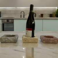 Porte-bouteilles en travertin naturel pur NANWEI, fabriqué à la main pour un rangement et une présentation raffinés du vin, pierre naturelle de qualité supérieure