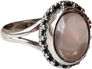 Bague pour femme Quartz Rose naturel pierre précieuse bohème délicate fiançailles mariage noël bijoux faits à la main 925 bague en argent Sterling - Product Image 5