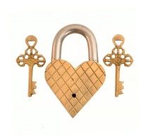 Cadenas en laiton coeur doré Design Style Antique fabriqué à la main décoratif à collectionner Vintage serrure de sécurité pour la maison cadeau Saint-Valentin