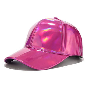 Shinny 100% Polyester Casquette de Baseball Bord Incurvé Réfléchissant Métallique Chapeau Décontracté Arc-En-Ciel Hip Hop Rave Style Chapeaux À La Mode - Product Image 3