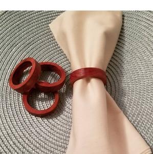 Anillos de Servilleta de Madera Estilo Rústico, Porta Servilletas de Madera Maciza, Decoración Rústica para Mesa de Comedor - Product Image 2