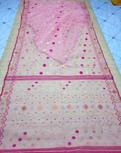 ผ้า jamdani คุณภาพสูงสำหรับผู้หญิงผ้า jamdani สีแดงสีเขียวสีทองท้องฟ้าสีฟ้าจากบังคลาเทศ - Product Image 1