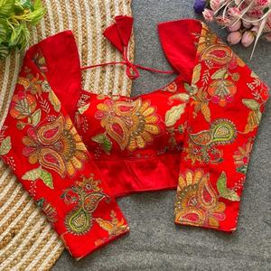 Seda Gaji de excelente calidad con estampado de posición y fabricante y proveedor de blusas bordadas de Surat a precio mayorista - Product Image 1