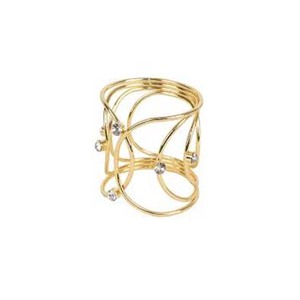 High quality gold plated napkin <b>ring</b> with Wire Irregular design With Rhinestone luxury royal look tableware for wedding home - Product Image 1