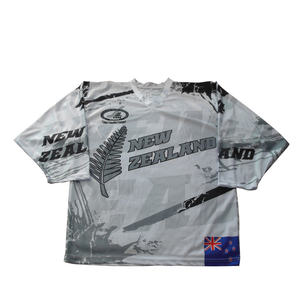 เสื้อฮอกกี้น้ำแข็งแบบกำหนดเอง พิมพ์ลายแบบระเหิด 100% โพลีเอสเตอร์ แห้งเร็ว ระบายอากาศได้ดี รับผลิตแบบ OEM ชุดทีม พร้อมปักชื่อและหมายเลข - Product Image 1