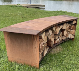 Banc de foyer extérieur circulaire (bois massif) - Product Image 4