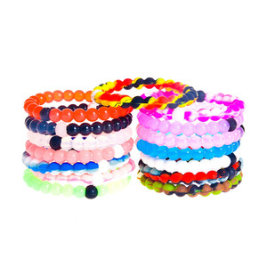 Wholesale <strong>Custom</strong> Beaded <strong>Bracelets</strong> for Women &amp; Men Silicone Stretch <strong>Bead</strong> <strong>Bracelet</strong> Jewelry - Product Image 2