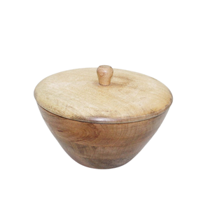 Cuenco redondo de madera de utensilios de cocina de gran venta, cuenco de servicio de estilo clásico de Color Natural y ensaladera para mesa - Product Image 2