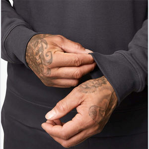 Ensemble sweat-shirt et pantalon de survêtement en molleton gris foncé pour homme, coupe ajustée, décontracté, athlétique, entraînement, avec taille élastique - Product Image 5