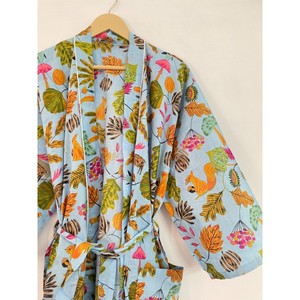 ชุดกิโมโนพิมพ์ลายดอกไม้ทุกเพศ, เข็มขัดหรูหราทำด้วยมือสไตล์ฮิปปี้งานแฮนด์เมดชุดนอนสตรีฤดูใบไม้ผลิทอ - Product Image 4