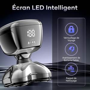 Afeitadora Eléctrica para Hombre, Doble Cuchilla, Inalámbrica, Pantalla LED, Resistente al Agua IPX7, Recortadora Húmeda/Seca, Afeitadora Rotatoria USB para Cabeza Calva - Product Image 3